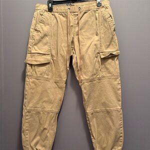 Rewash Women's XL Brown Cargo Pants Elastic Waist Tapered Casual